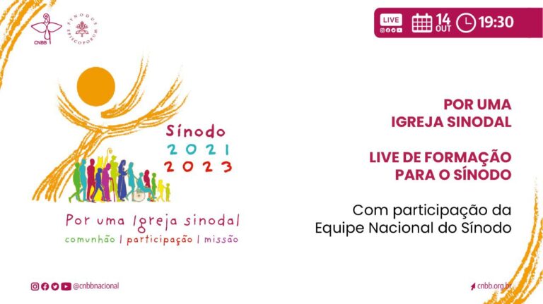 Nesta quinta-feira, 14 de outubro, às 19h30, acontece live sobre a etapa de escuta às Igrejas Particulares do Sínodo 2023