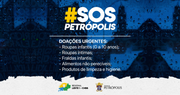 SOS Petrópolis: doe roupas infantis, fraldas, alimentos não perecíveis e produtos de higiene e limpeza