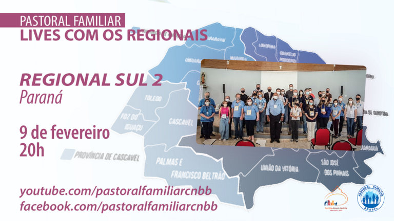 Com o Regional Sul 2, Pastoral Familiar inicia série de lives com os Regionais nesta quarta-feira
